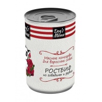 Dog`s Menu консервы для взрослых собак, ростбиф из говядины и рубца